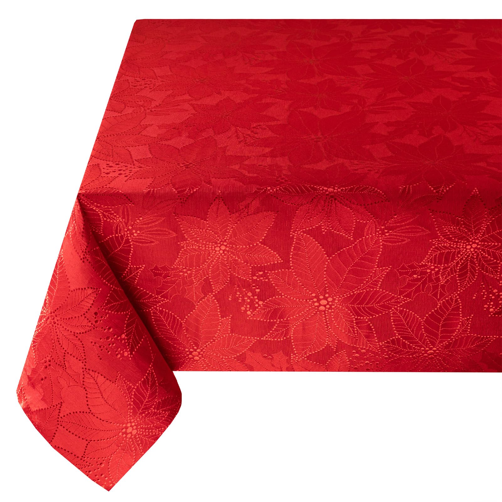 Mantel Benson Mills Poinsettia Palace, tamaño rectangular ideal para mesas grandes.
