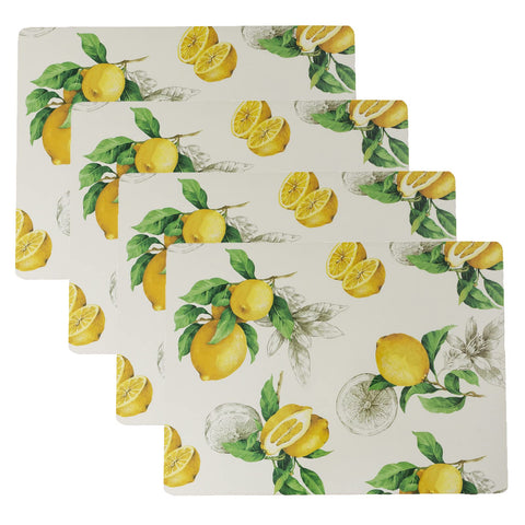 Manteles Benson Mills de corcho con limones protegen la mesa con estilo.