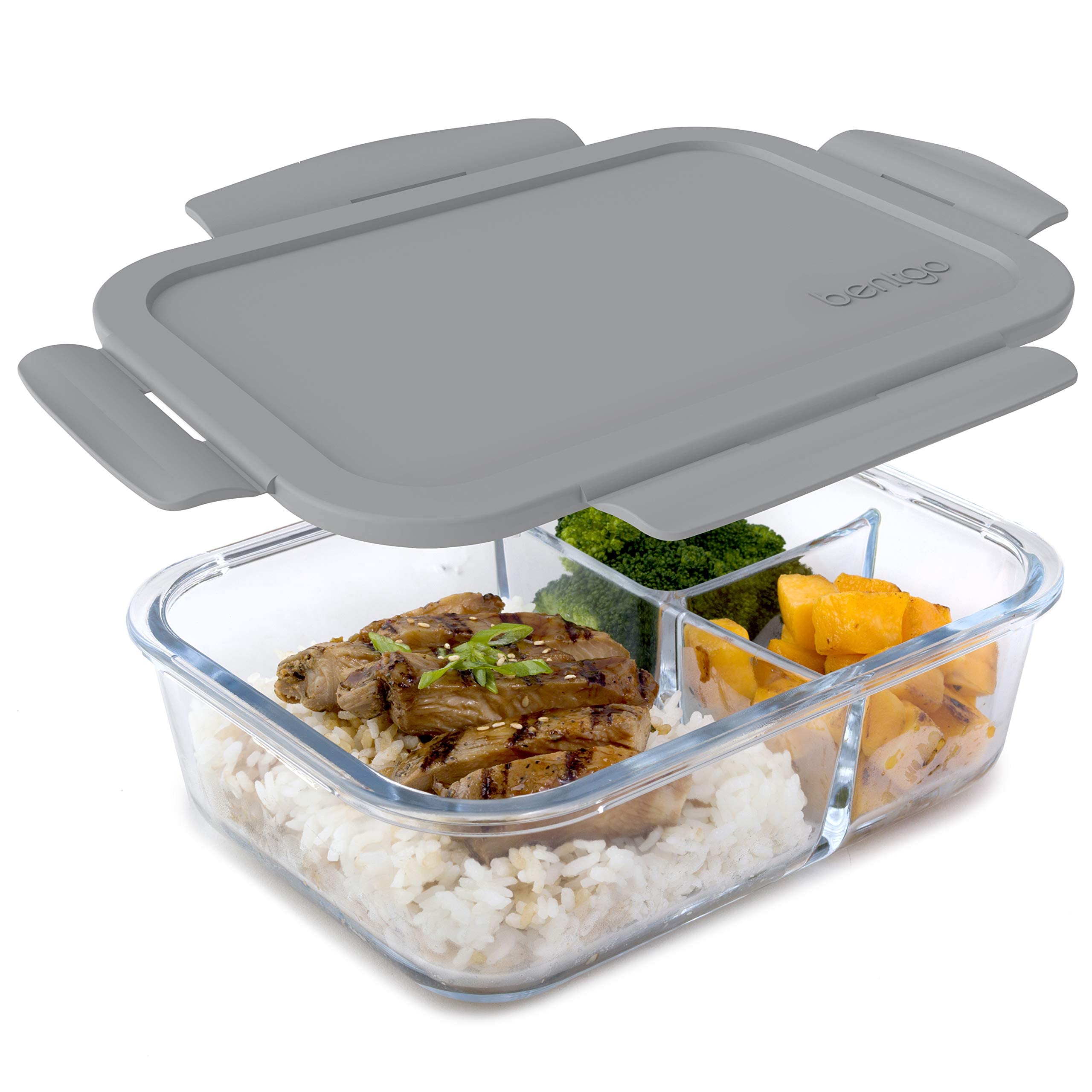 Bentgo caja de almuerzo de vidrio con tapa hermética para evitar fugas