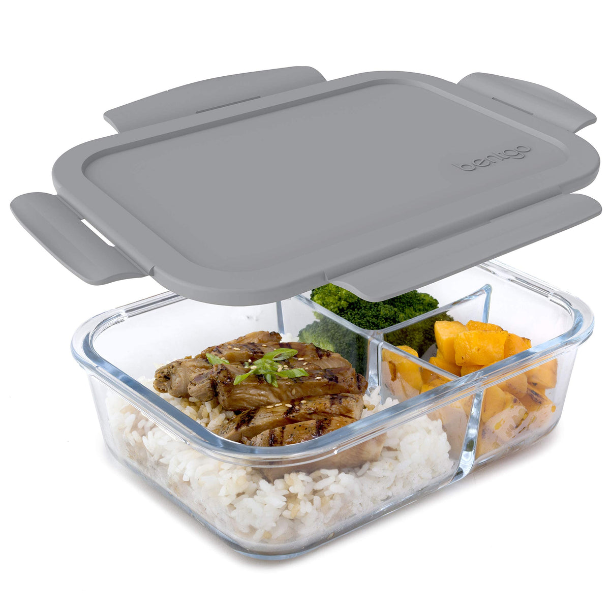 Bentgo caja de almuerzo de vidrio con tapa hermética para evitar fugas
