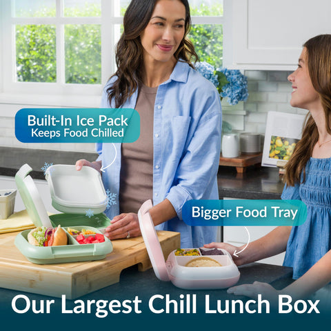 Bentgo Chill Max, hielo incluido bajo la rejilla, mantiene las comidas frescas por horas.
