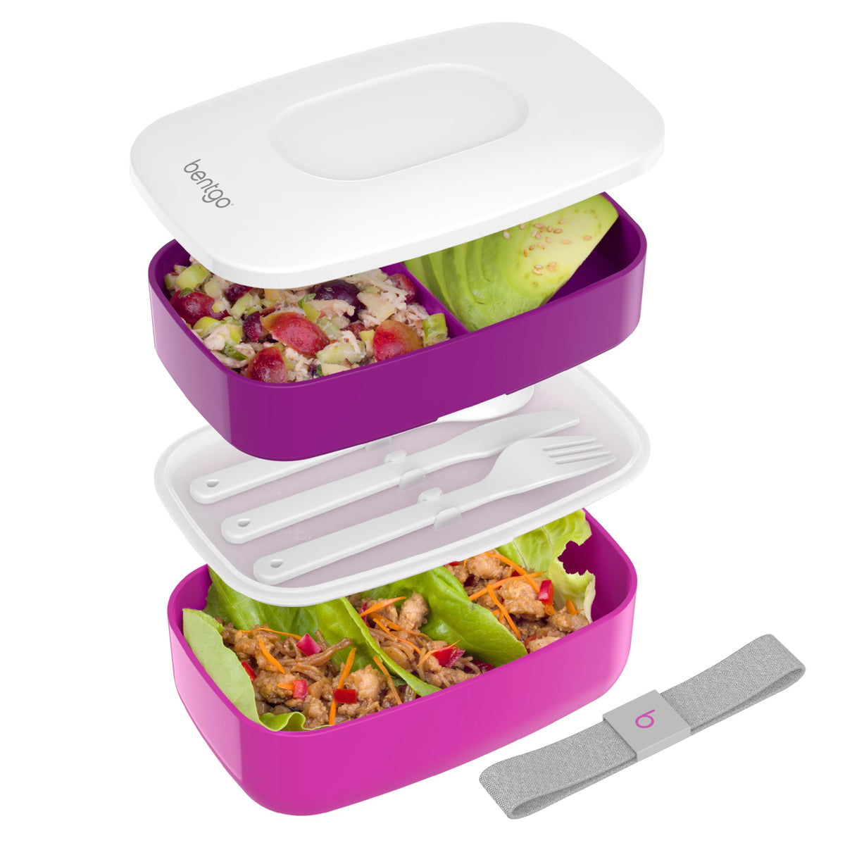 Bentgo Classic con tres compartimentos apilables para almuerzos variados en el trabajo
