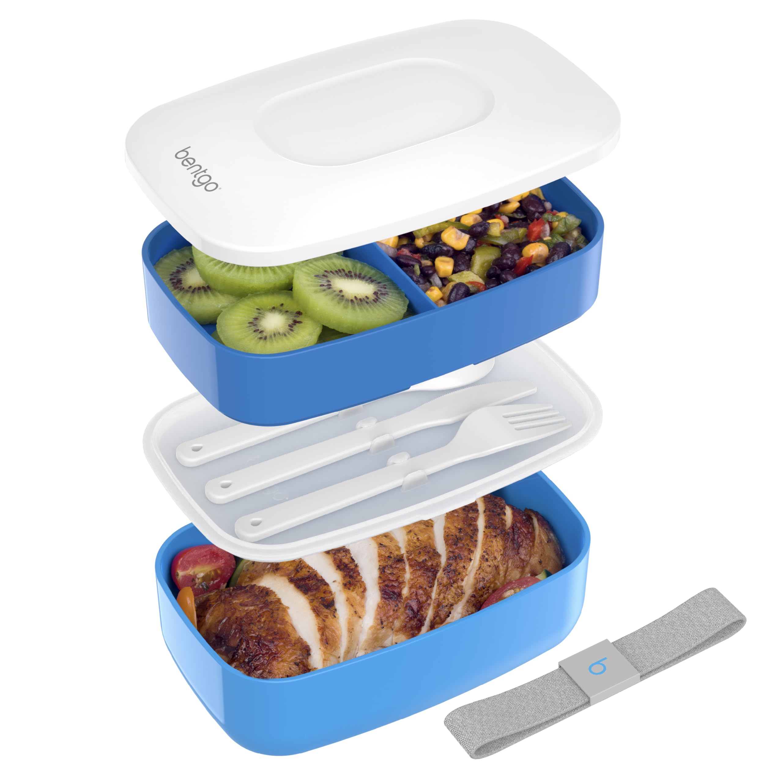 Bentgo Classic bento de tres compartimentos para almuerzos equilibrados en la oficina.