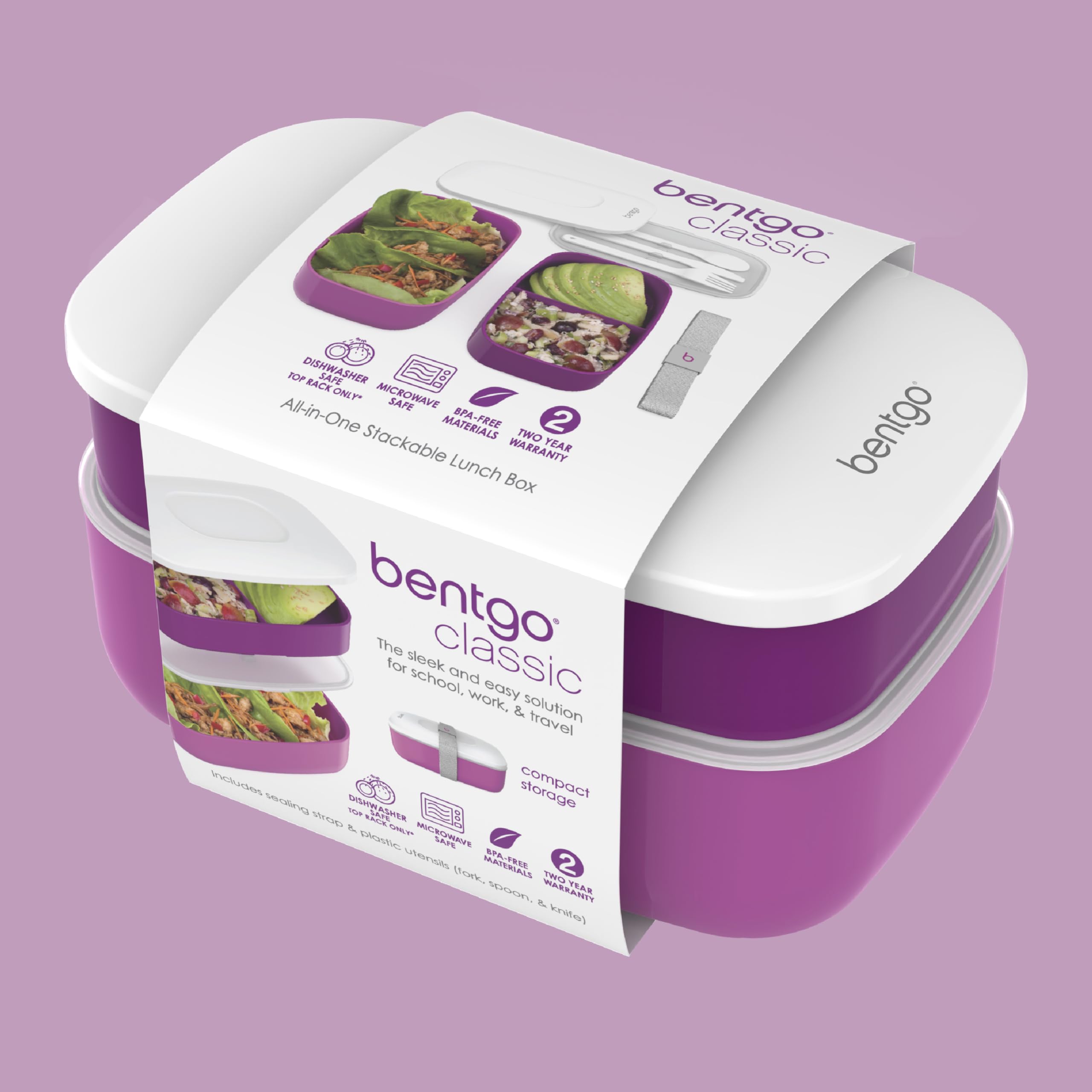 Bentgo Classic color púrpura, perfecto para identificar la lonchera