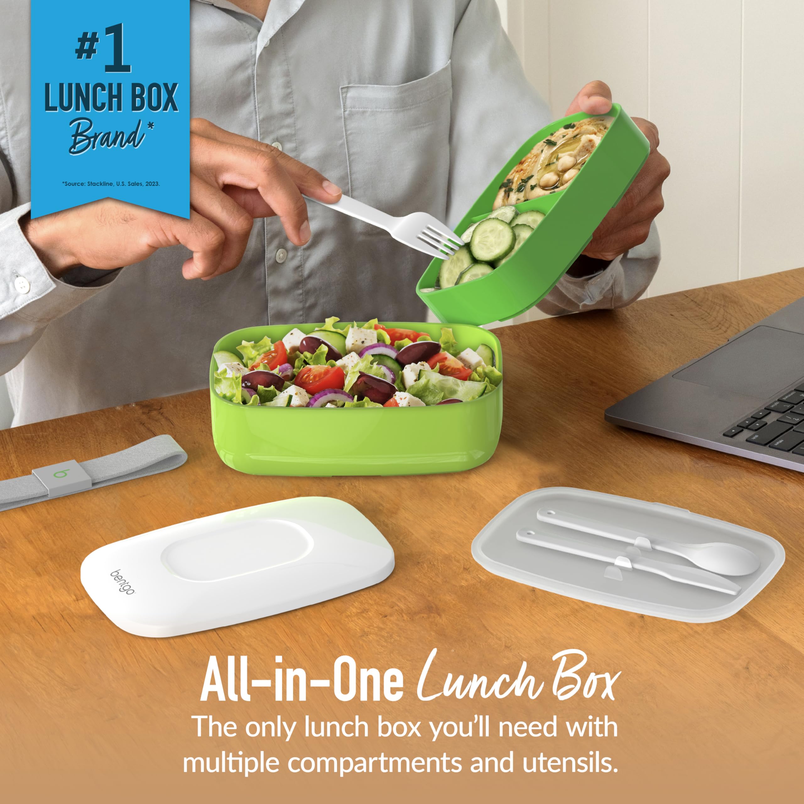 Bentgo Classic: utensilios integrados listos para comer sin buscar cubiertos