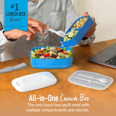 Bentgo Classic con utensilios integrados para comer sin buscar cubiertos.