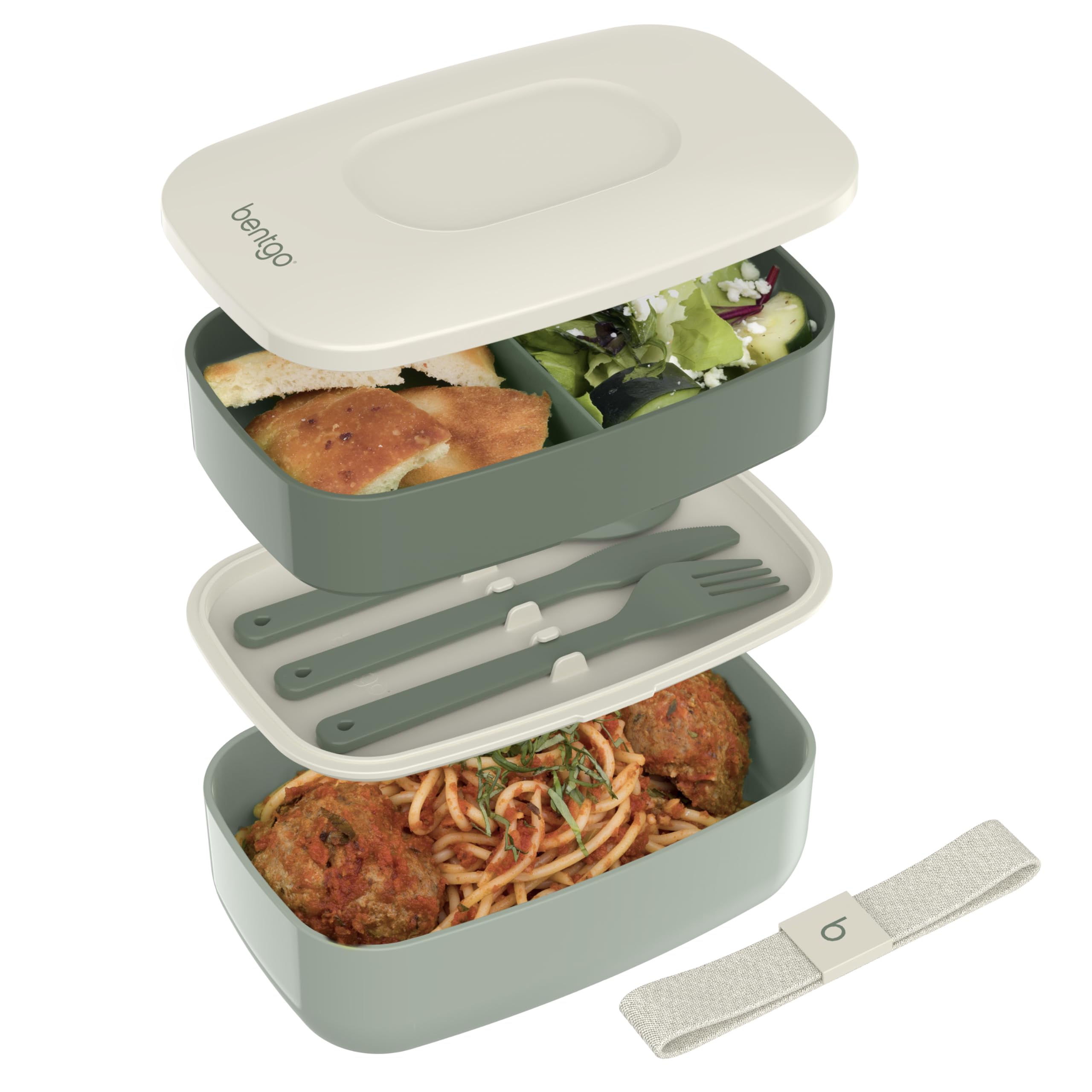 Bentgo Classic con conjunto de cubiertos integrado para comidas rápidas en la oficina