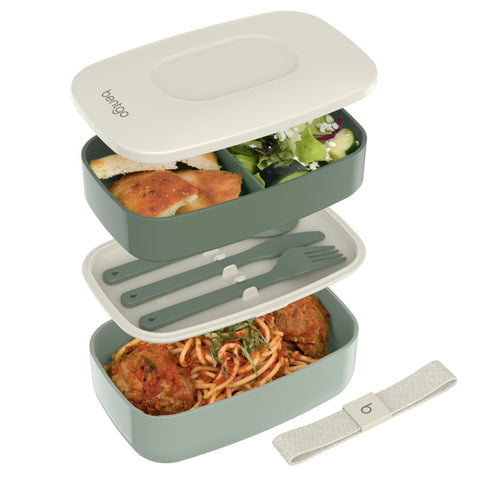 Bentgo Classic con conjunto de cubiertos integrado para comidas rápidas en la oficina