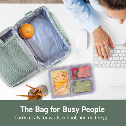 Bentgo Deluxe bolsa de almuerzo espaciosa para comidas, snacks y bebidas.