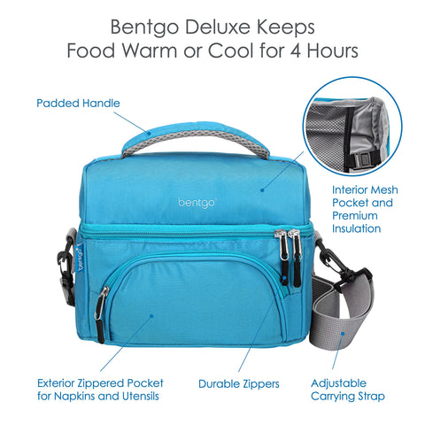 Bentgo Deluxe Lunch Bag: bolsillo exterior práctico para cubiertos y servilletas
