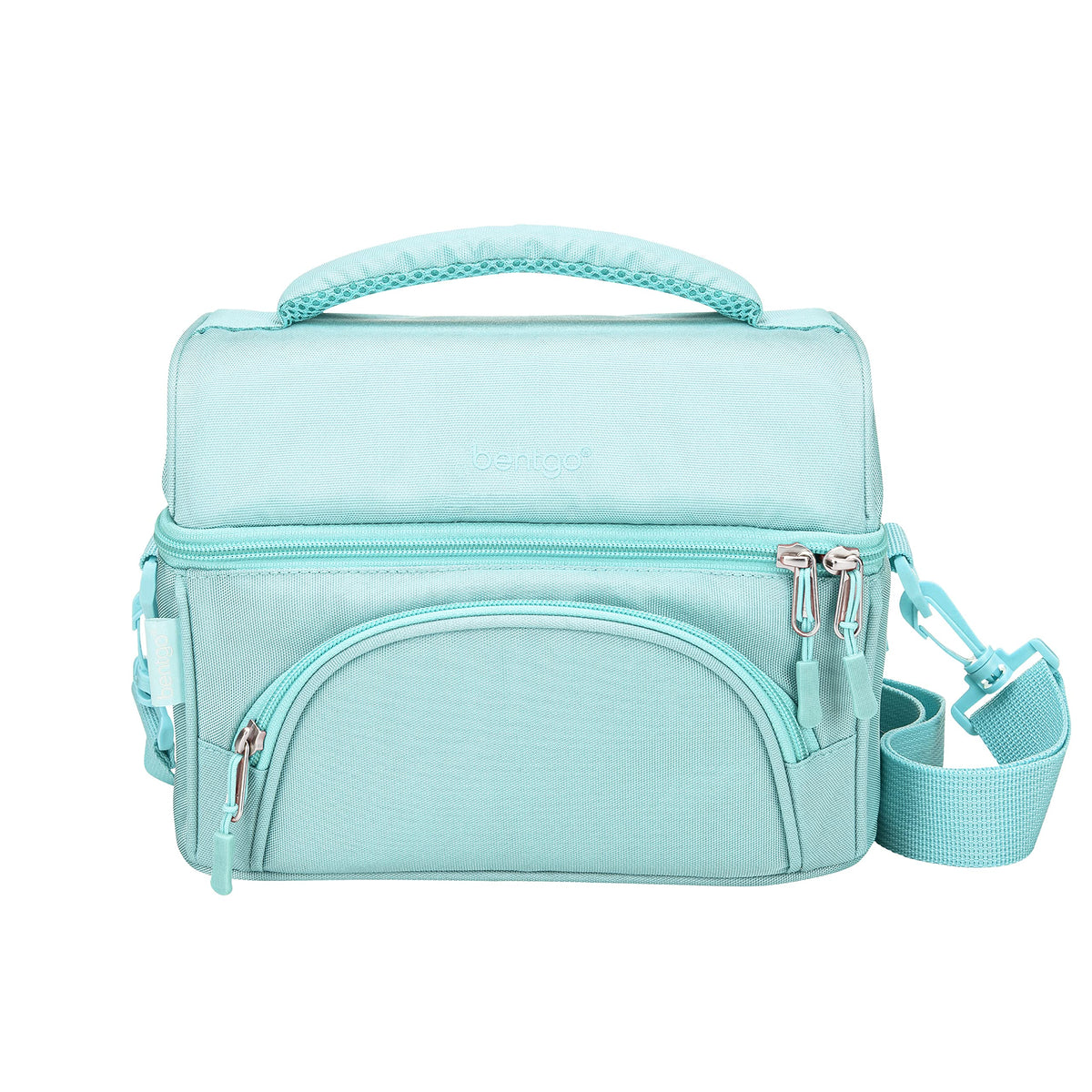 Bentgo Deluxe Lunch Bag exterior resistente en Coastal Aqua, ideal para uso diario