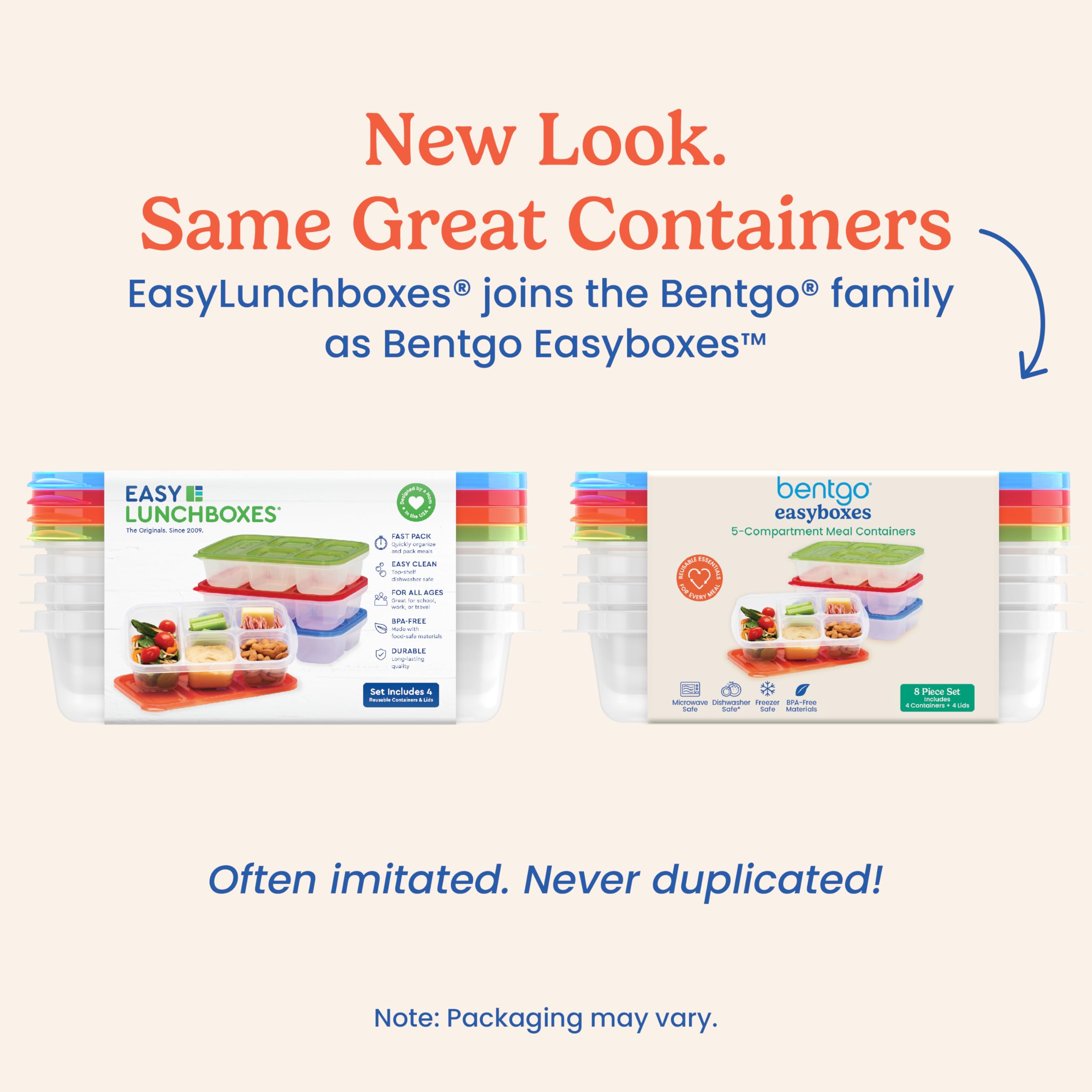 Bentgo Easyboxes conjunto de 4 bandejas y 4 tapas para comidas planificadas