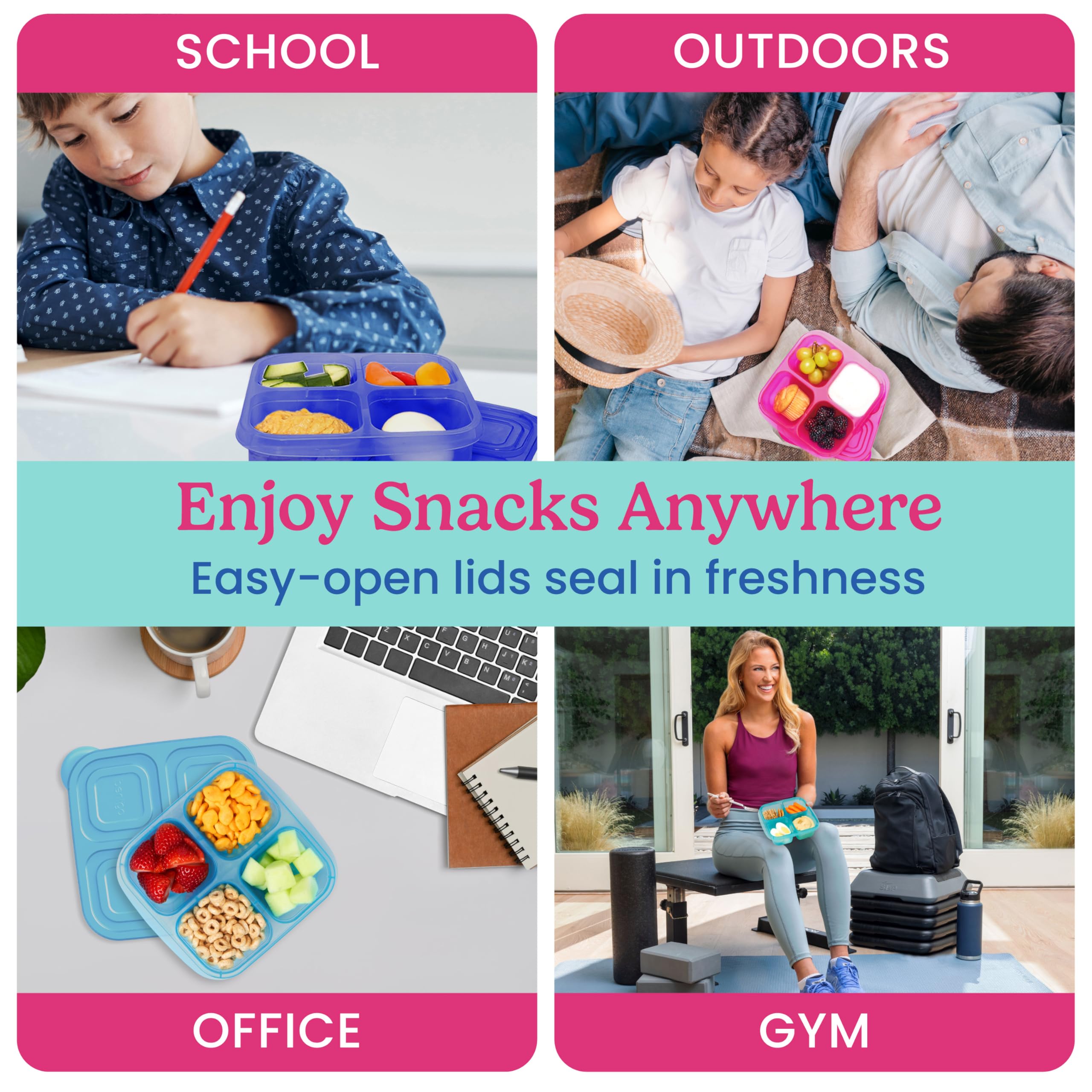 Bentgo EasyBoxes conjunto ocho piezas para comidas y meriendas.