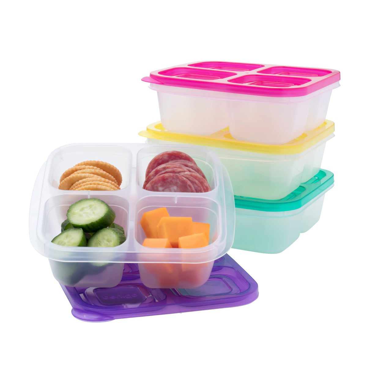 Bentgo Easyboxes, contenedores snack 4 compartimentos para meriendas equilibradas.
