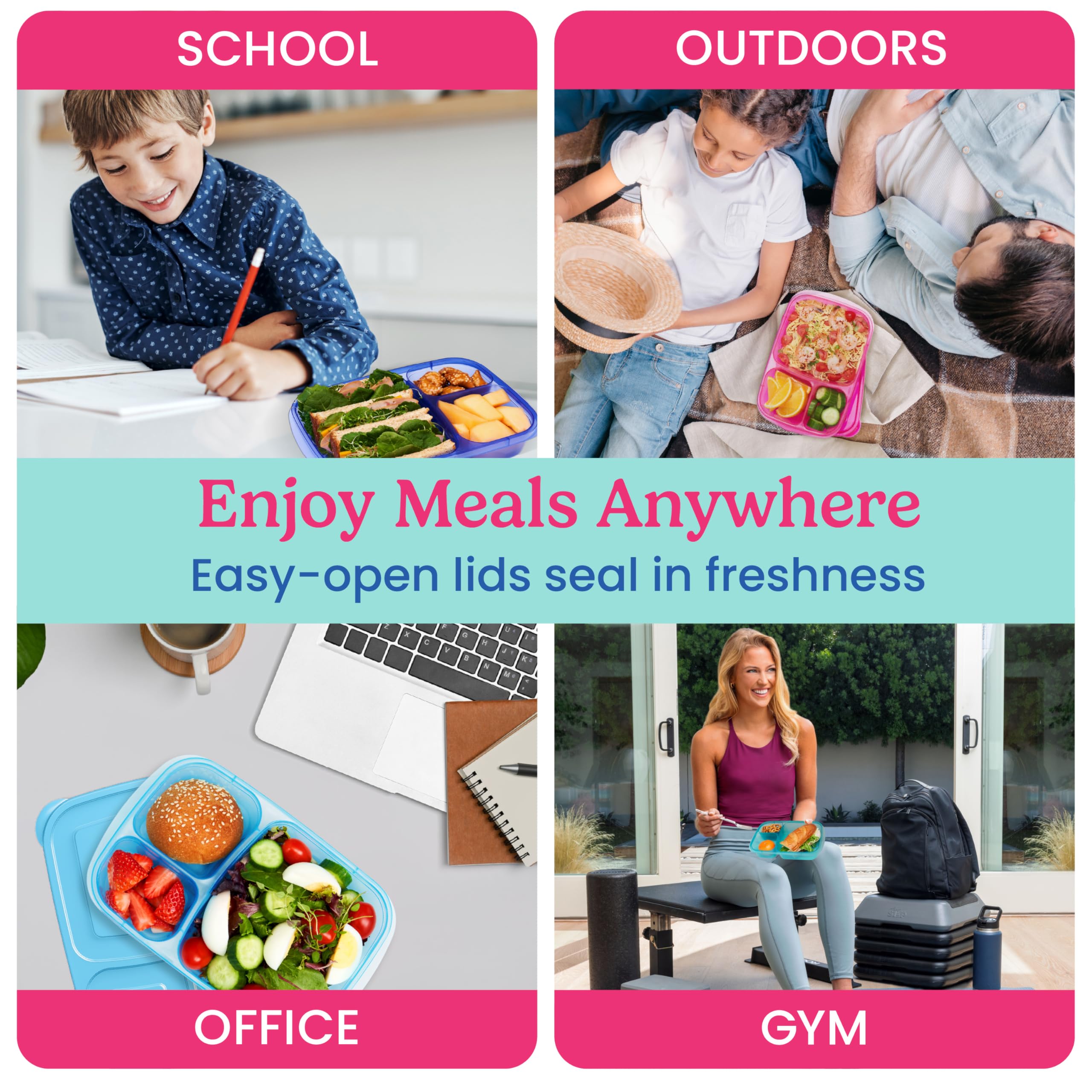 Bentgo Easyboxes juego-4-resistentes ideal para comidas de niños y adultos