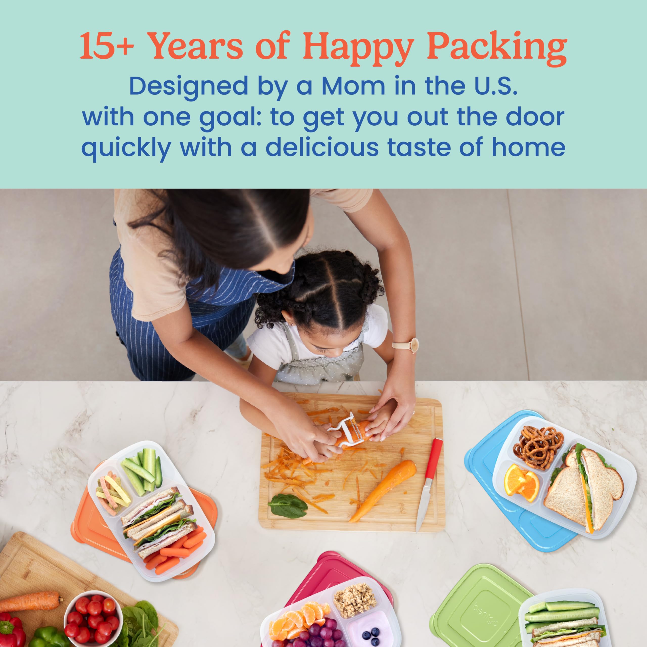 Bentgo Easyboxes libres de BPA para comidas reutilizables y seguras.