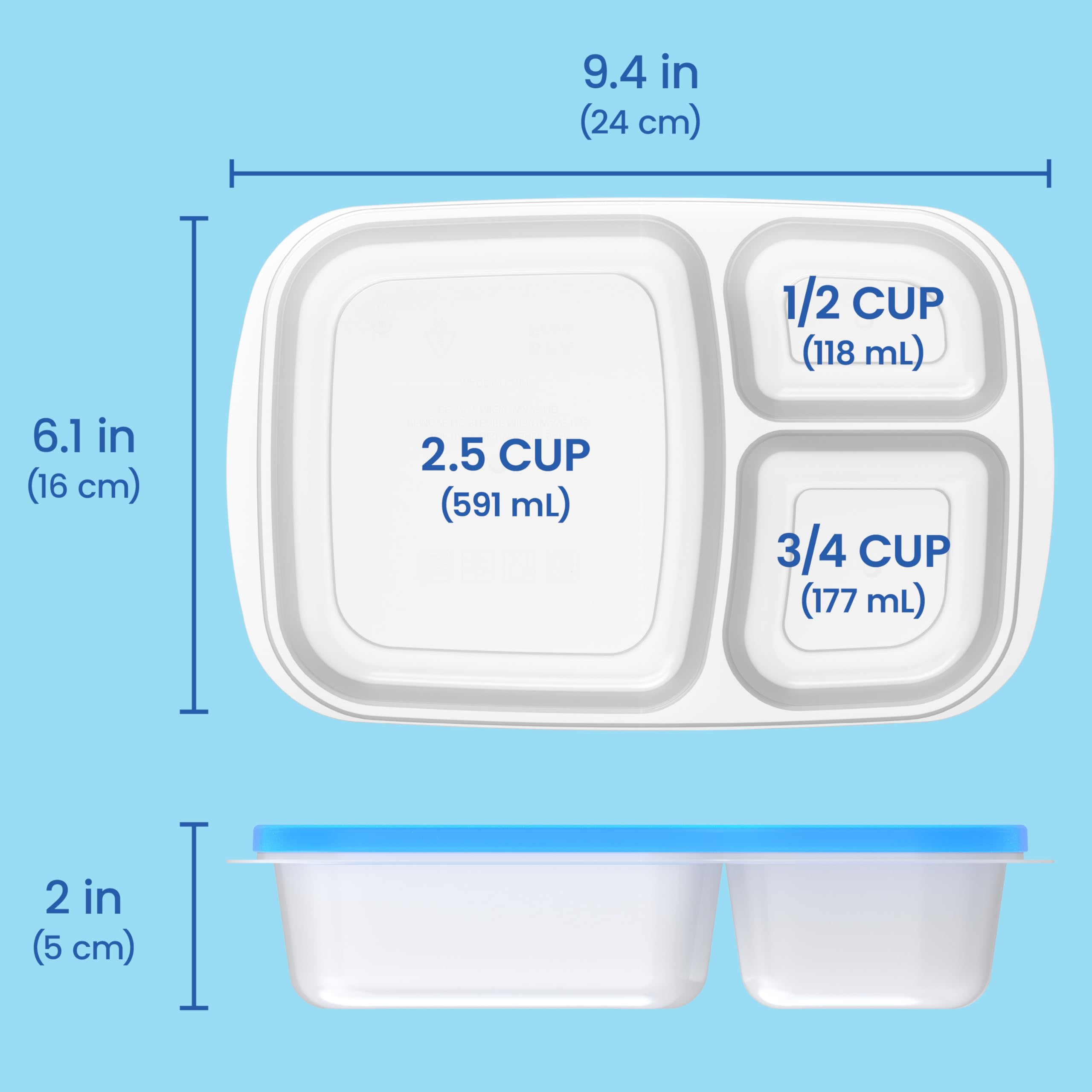 Bentgo Easyboxes tres compartimentos permiten porciones variadas para comidas.