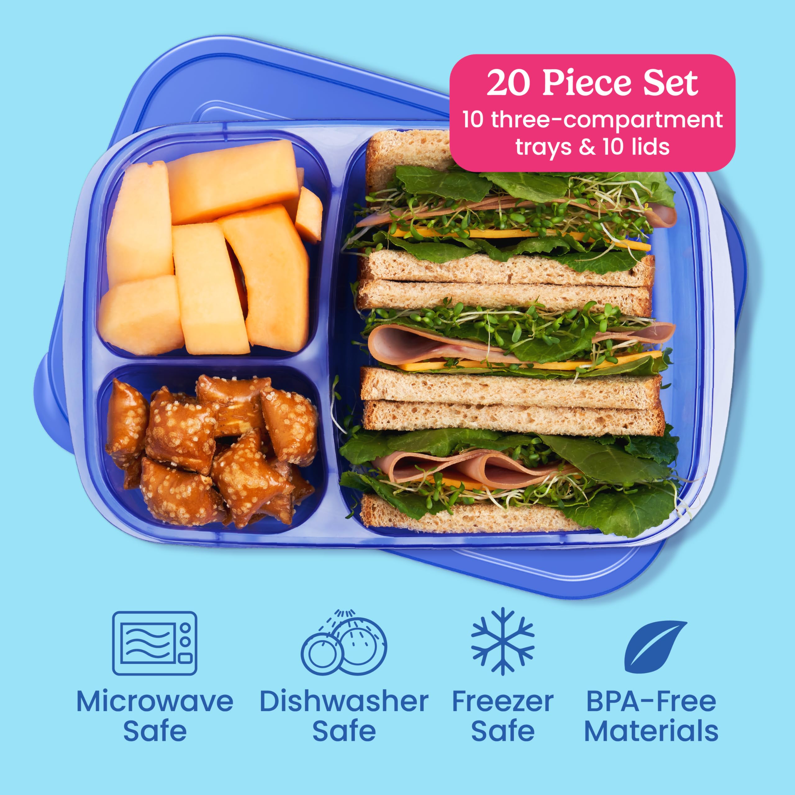 Tapas con pestañas Bentgo Easyboxes, fácil apertura para niños y sellado que mantiene la frescura.