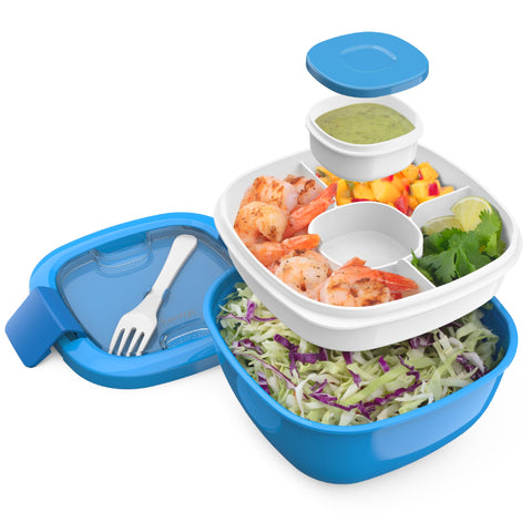 Bentgo cuenco azul de 54 oz para ensaladas manteniendo la frescura todo el día