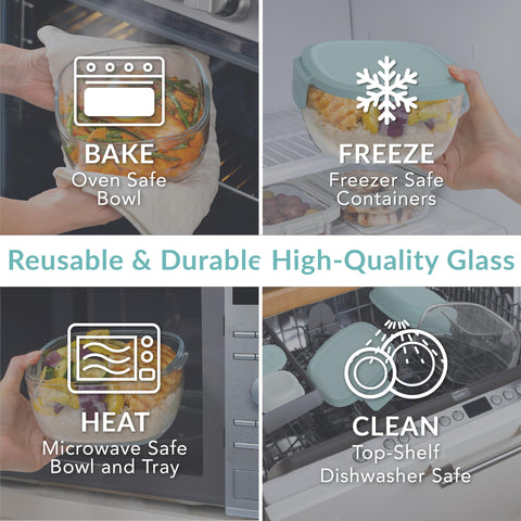 Bentgo Glass: cuenco de 61 onzas apto para microondas para comidas rápidas.