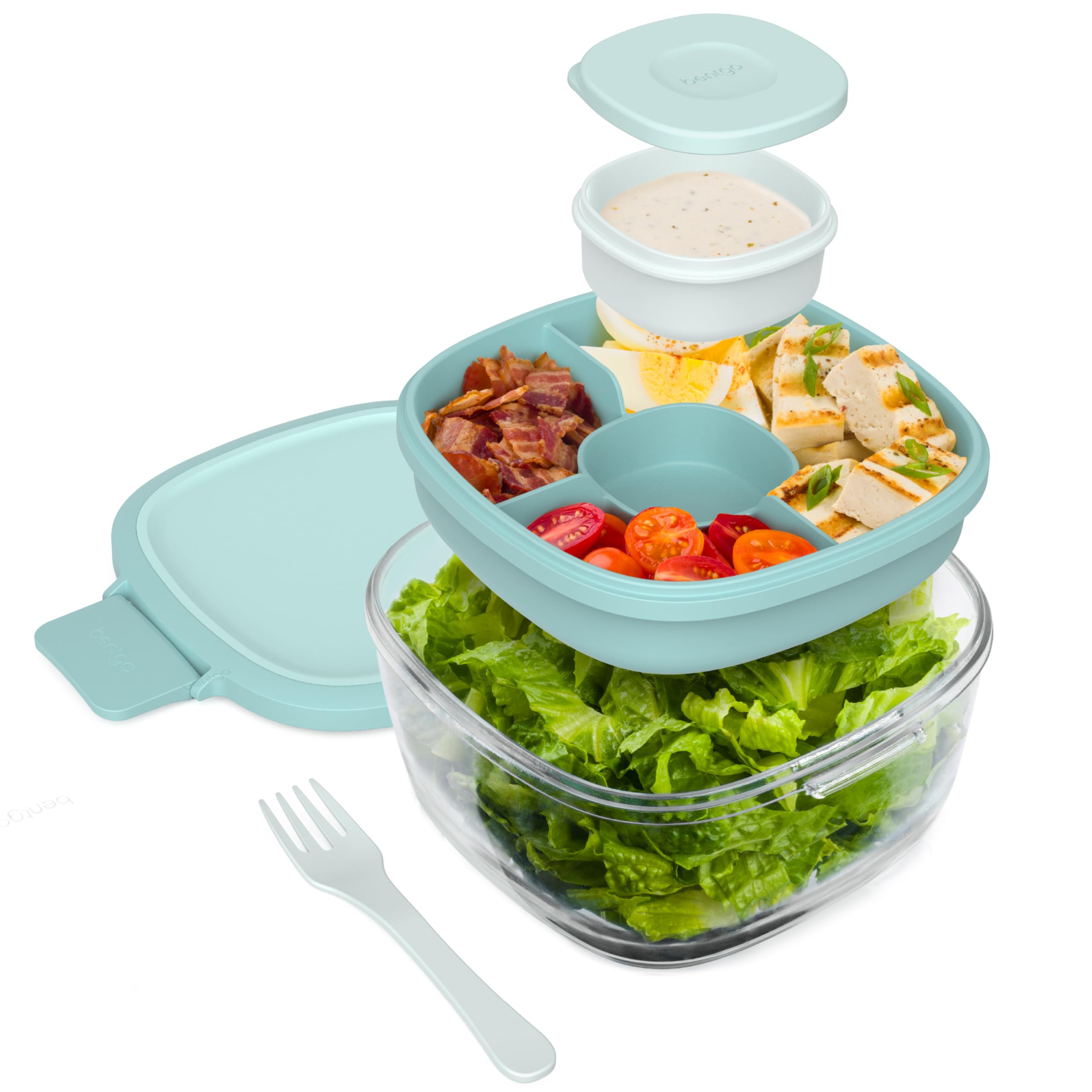 Bentgo Glass: tapa hermética para mantener fresca la ensalada.