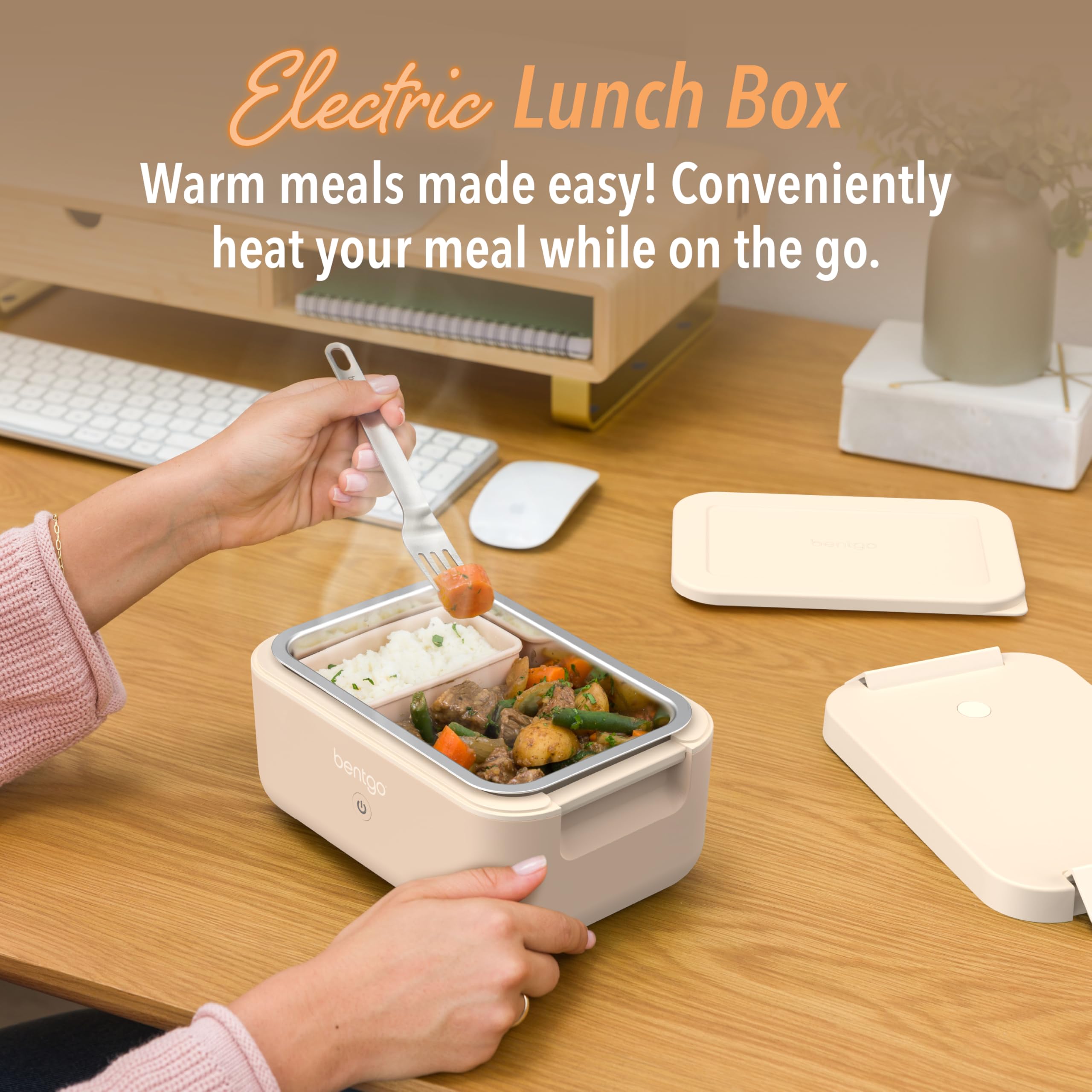 Bentgo Heat fiambrera eléctrica interior de acero inoxidable para comidas limpias
