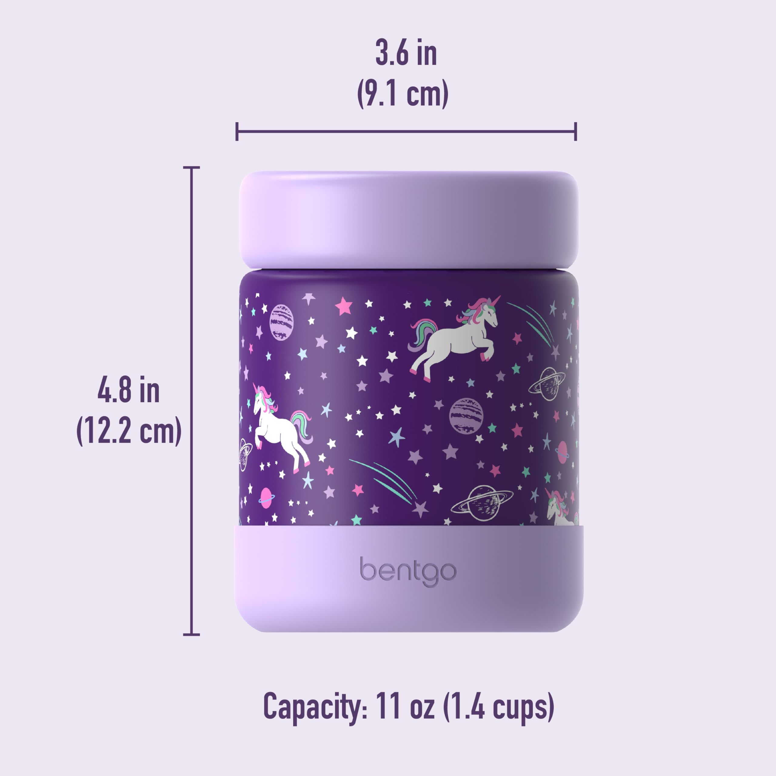 Bentgo Kids diseño unicornio colorido que agrada a los niños durante la comida.