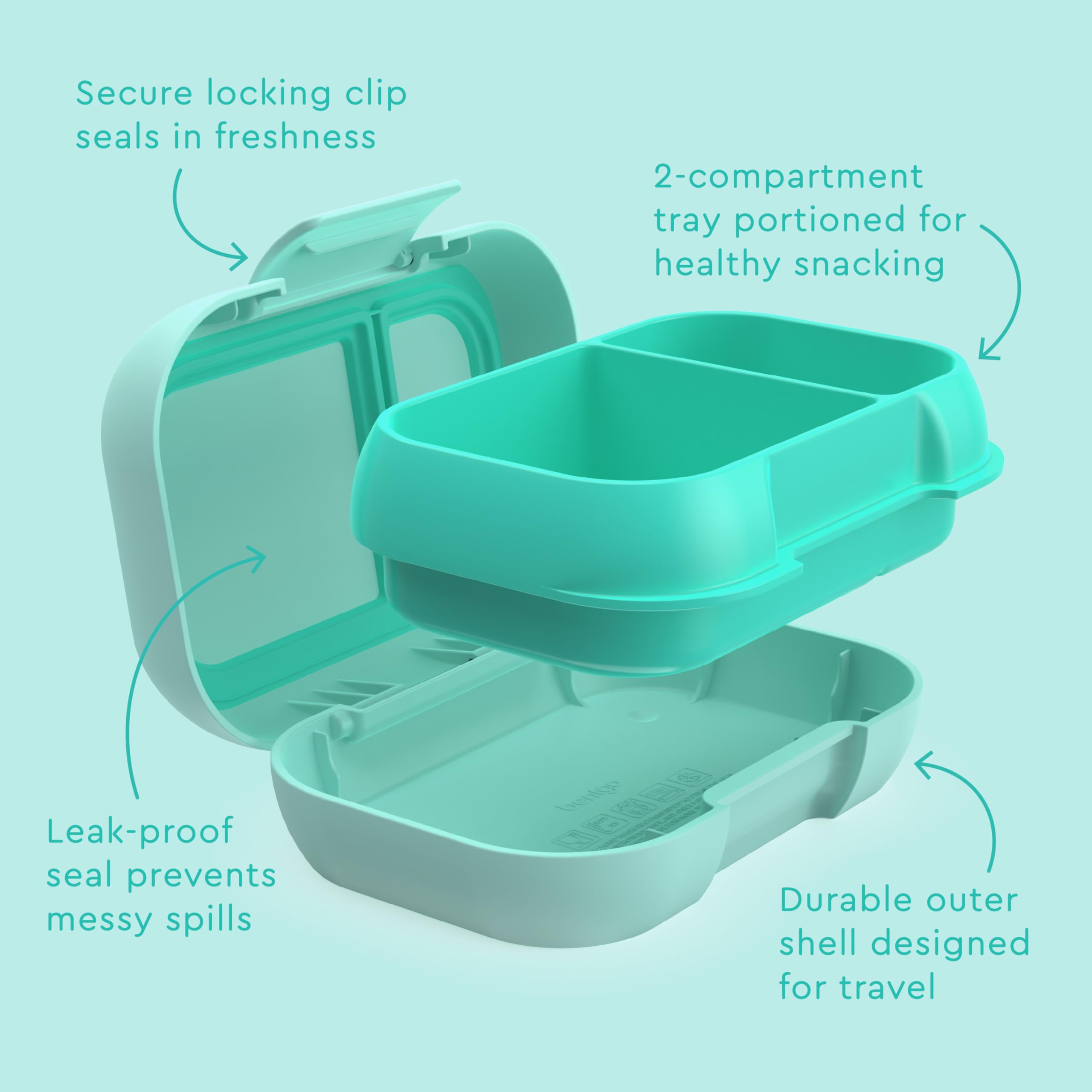 Bentgo Kids Snack apto para microondas para calentar meriendas rápidamente.