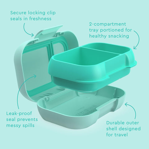 Bentgo Kids Snack apto para microondas para calentar meriendas rápidamente.