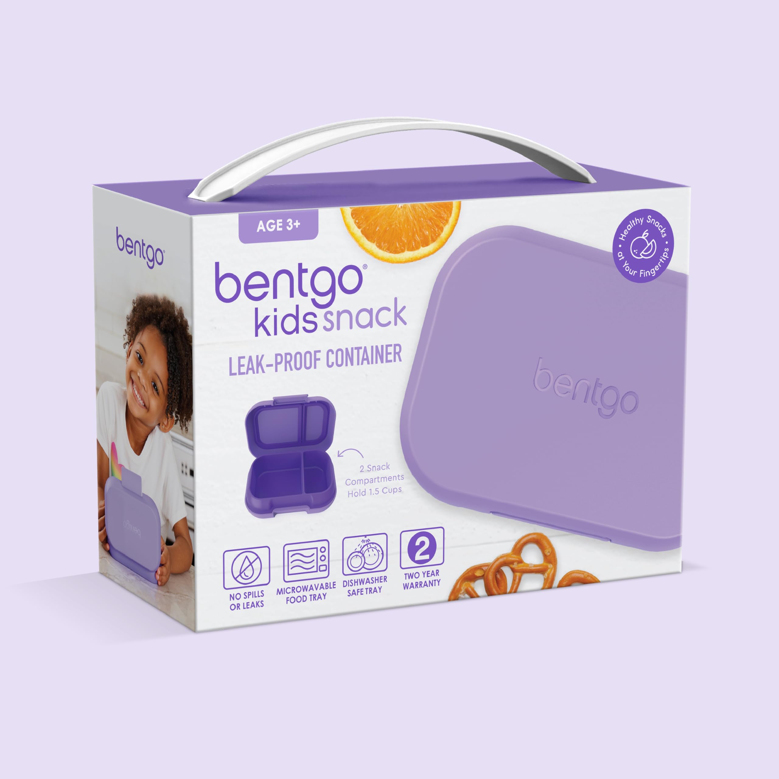 Bentgo Kids Snack color púrpura atractivo para niños.