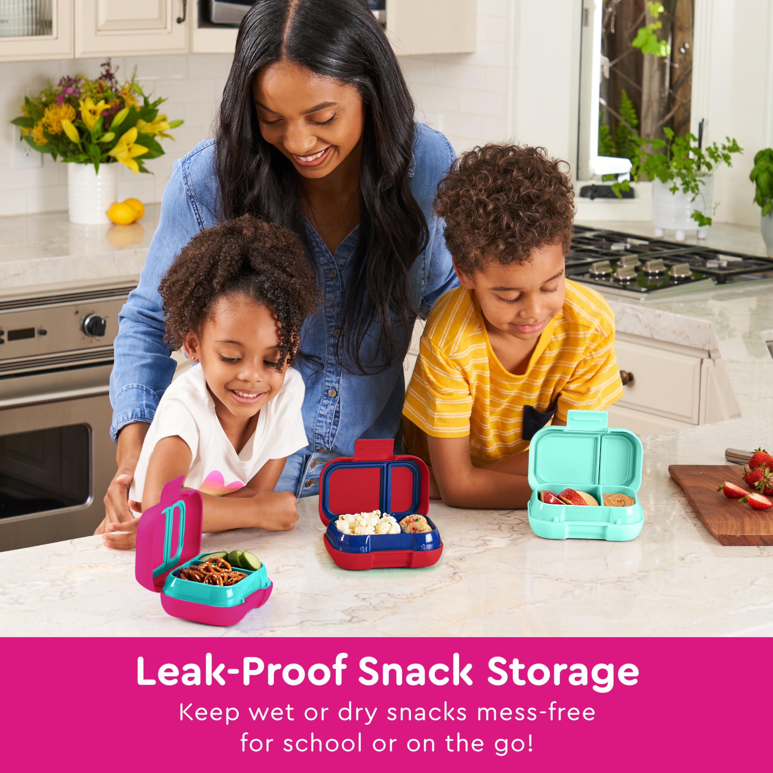 Bentgo Kids Snack muestra dos compartimentos para porciones separadas