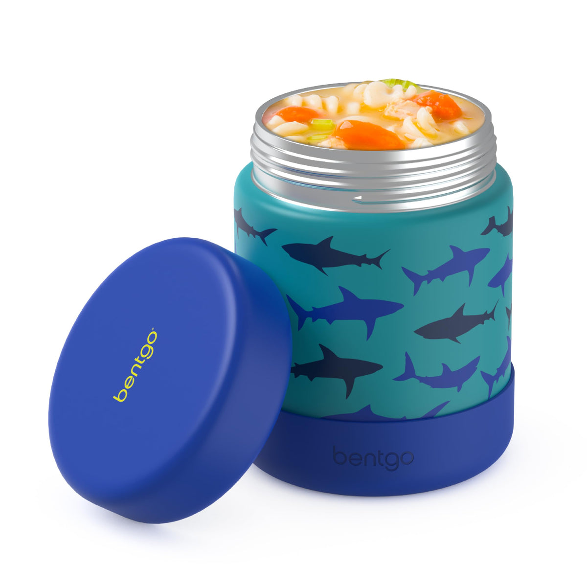 Bentgo Kids tarro 11oz de acero inoxidable mantiene comida caliente o fría por horas.