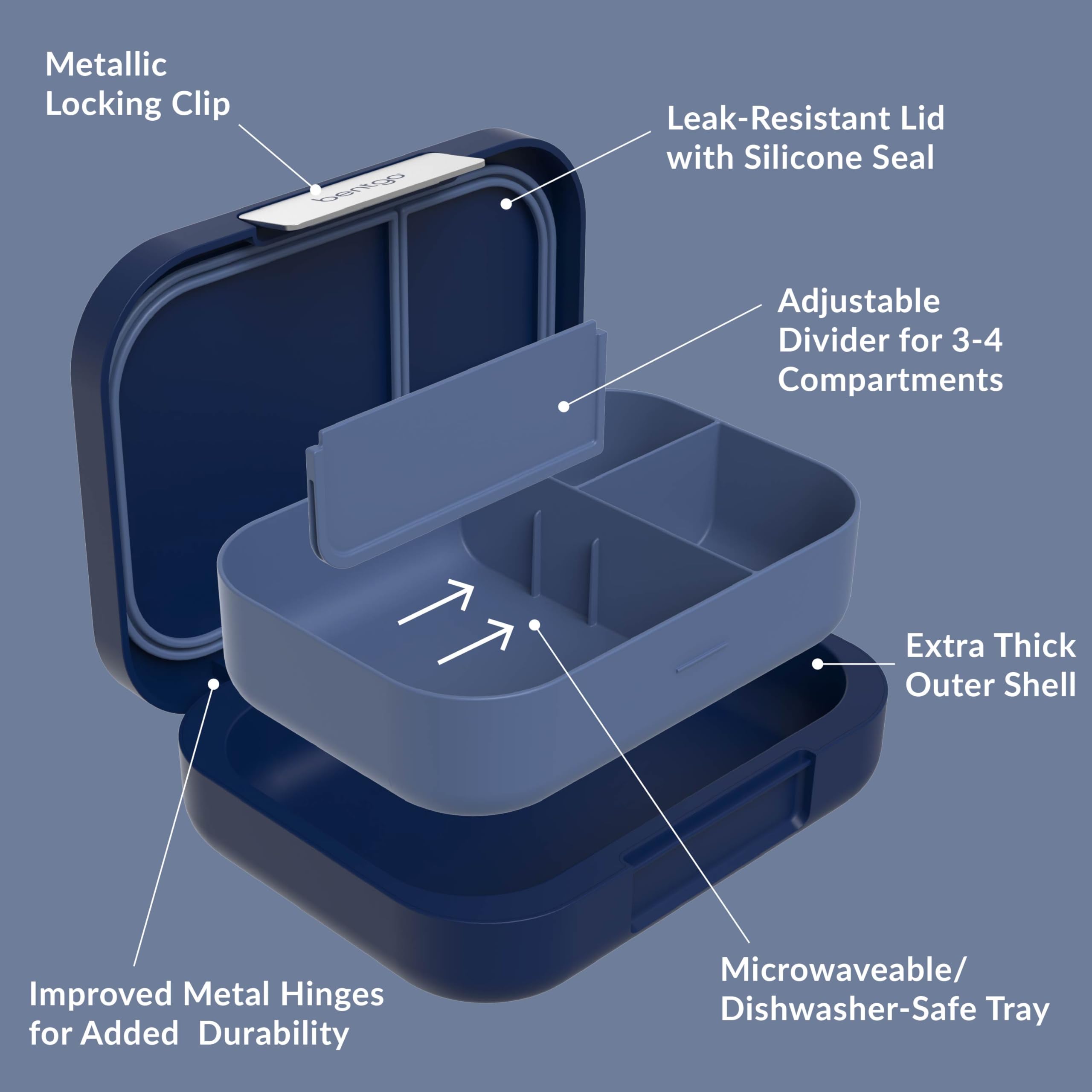 Bentgo Modern lonchera apta para microondas para recalentado rápido.