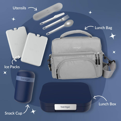 Capacidad 5.5 tazas Bentgo Modern lonchera para porciones generosas.