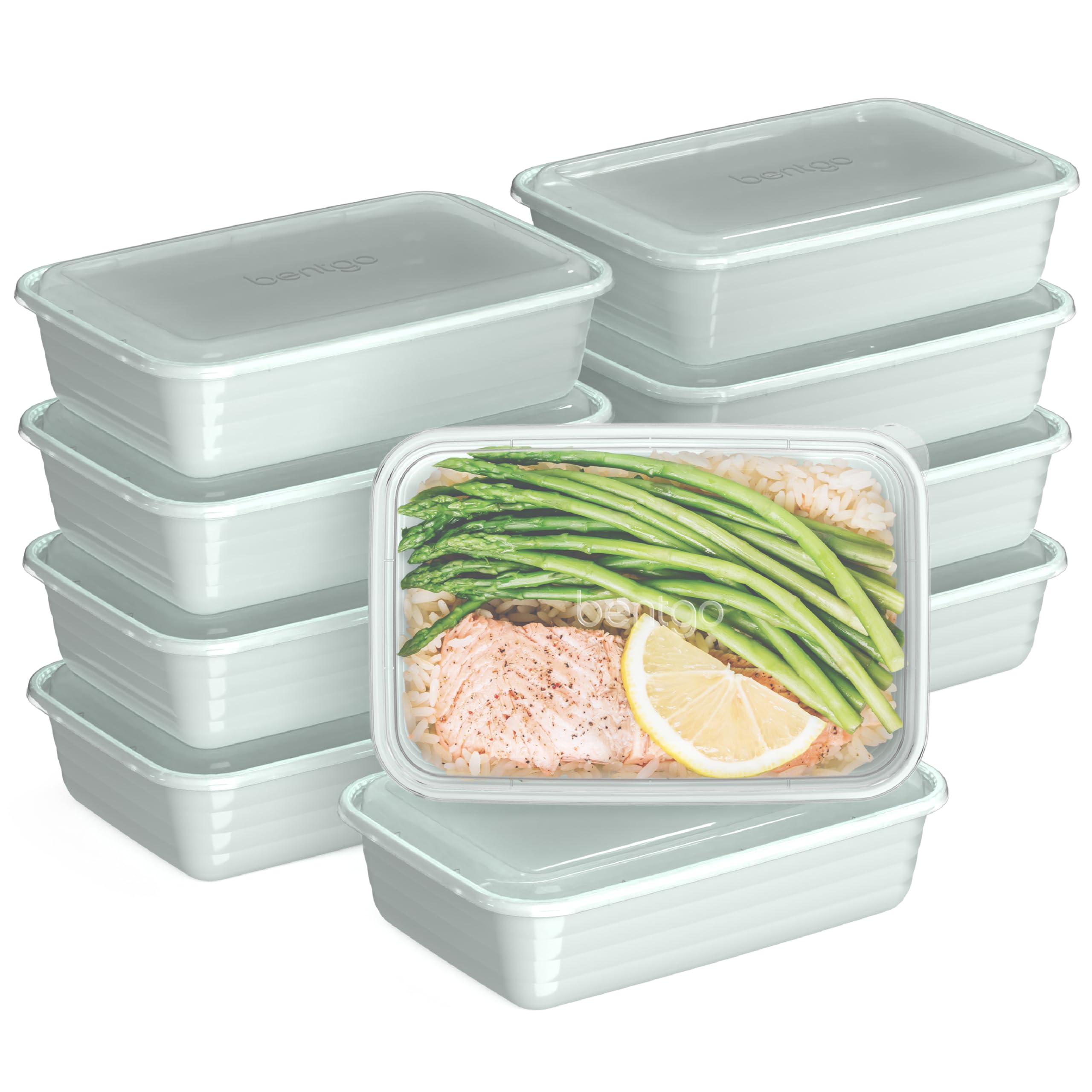 Bentgo Prep: conjunto de 20 contenedores para comidas con tapas, fáciles de apilar y mantener frescas.