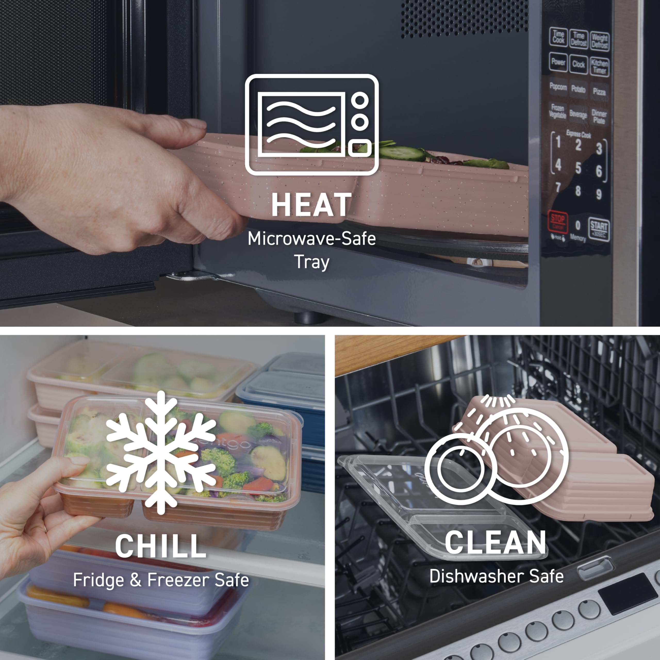 Bentgo Prep: apto para microondas para recalentar comidas de manera rápida.