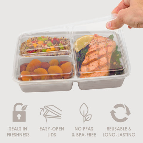 Contenedores Bentgo Prep apilables para refrigerador ordenado
