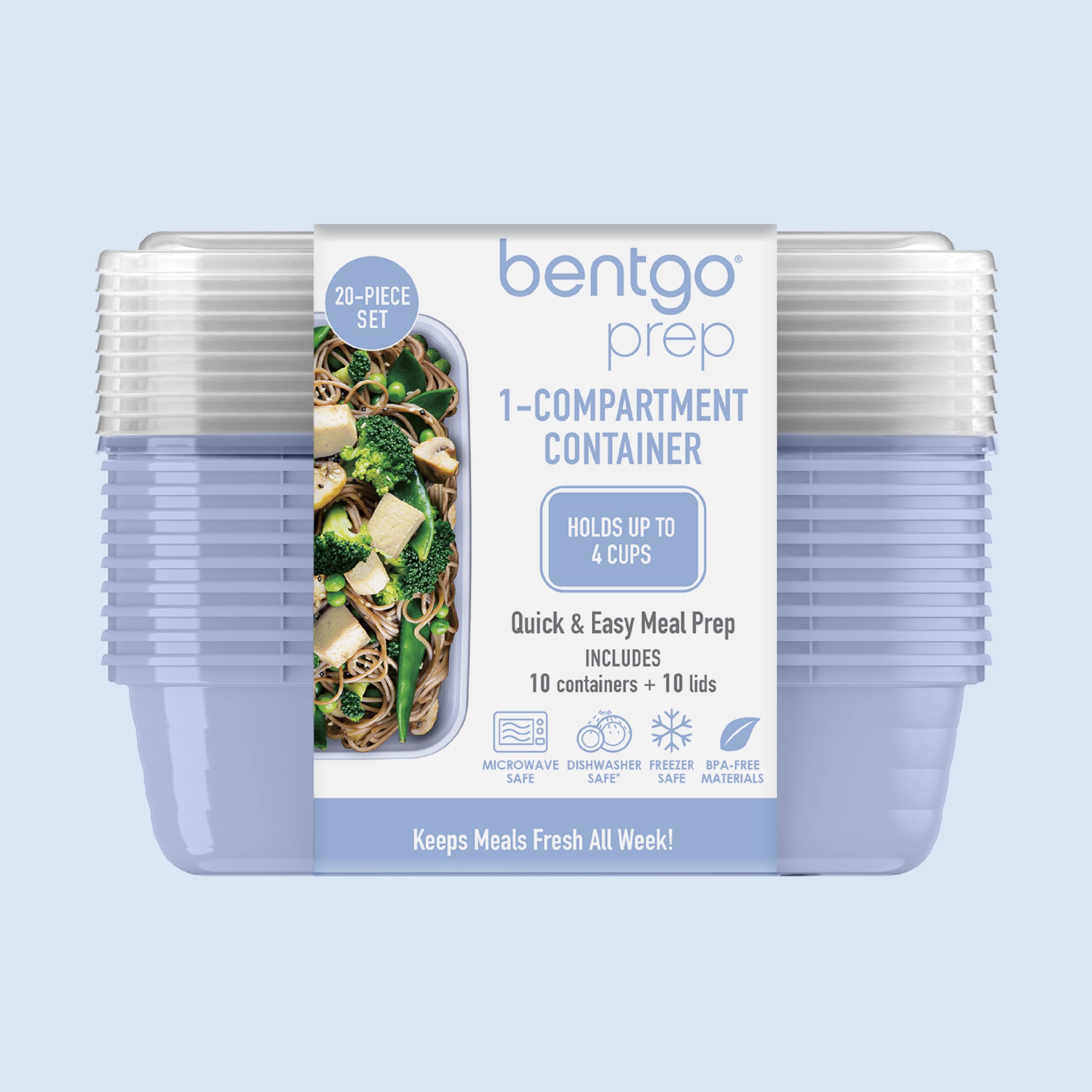 Bentgo Prep incluye bandejas y tapas para organizar tus comidas.