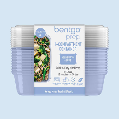 Bentgo Prep incluye bandejas y tapas para organizar tus comidas.