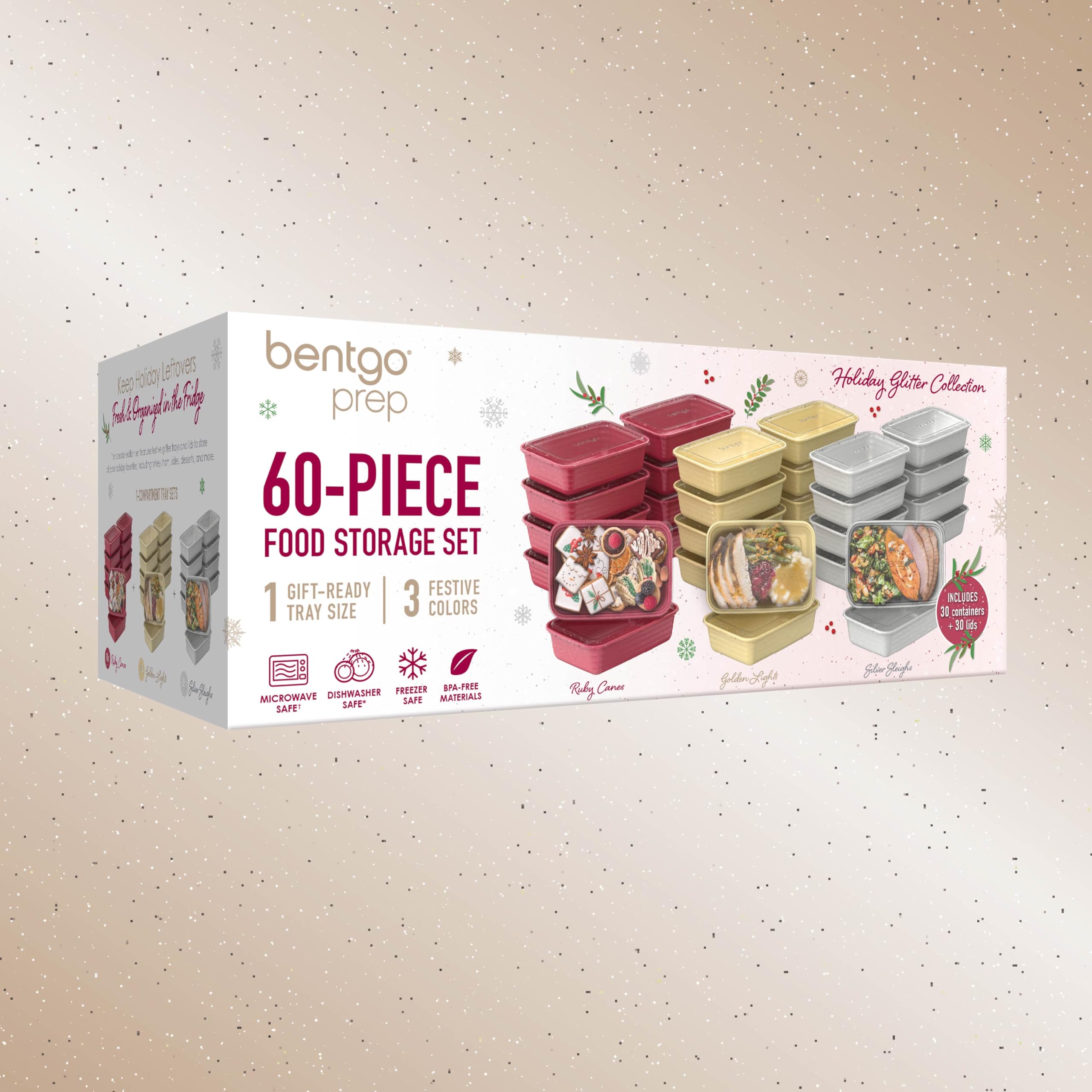 Bentgo Prep colección navideña con brillo para compartir regalos comestibles