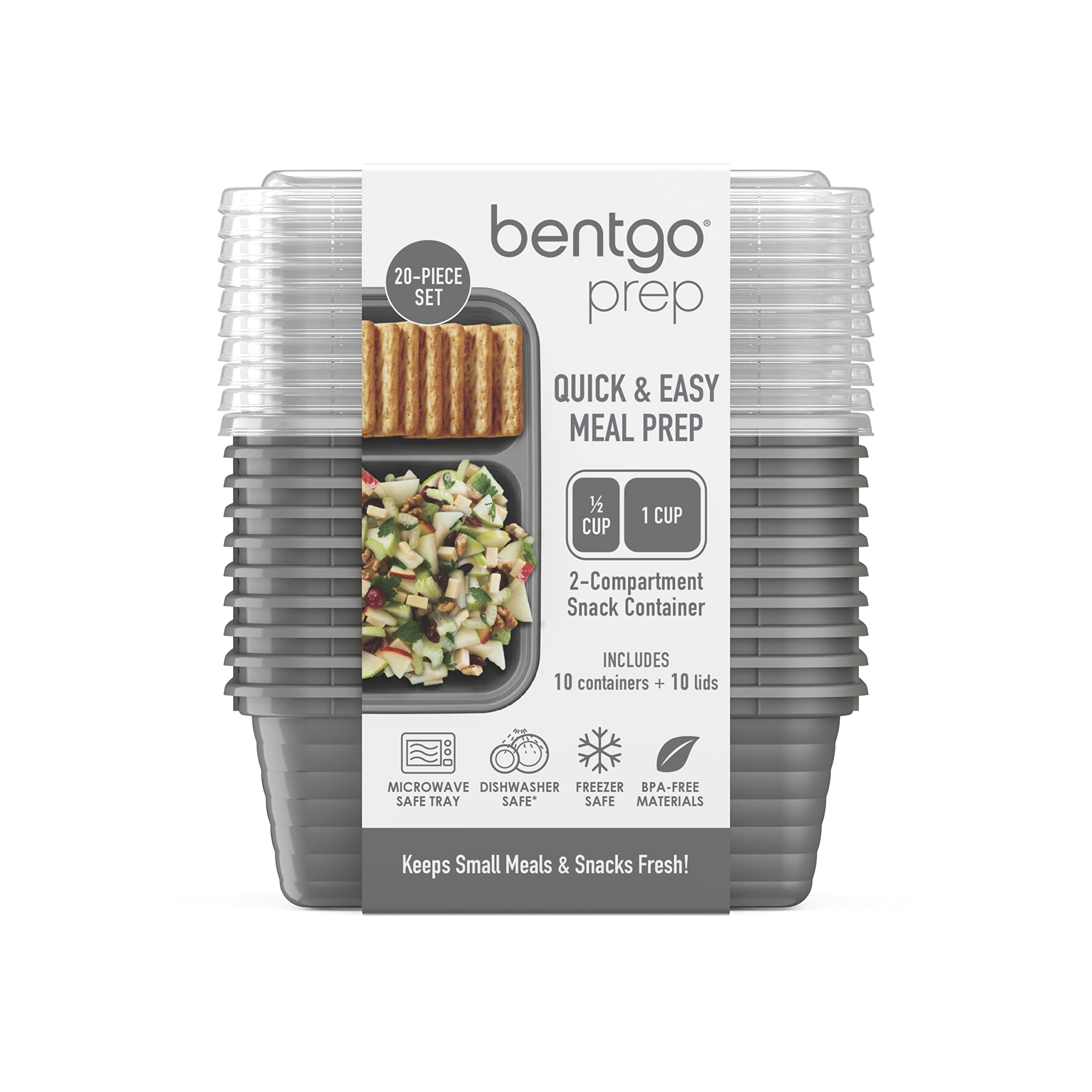 Bentgo Prep: set de diez bandejas y tapas para almacenamiento eficiente.