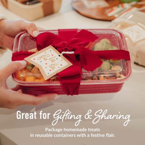 Bentgo Prep tapas brillantes plateadas para salsas, rellenos y regalos para llevar