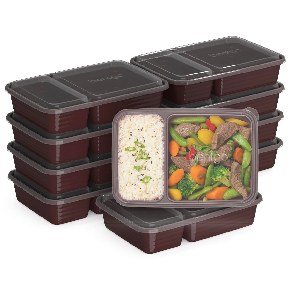 Bentgo Prep: conjunto de veinte recipientes de dos compartimentos para llevar comidas al trabajo.