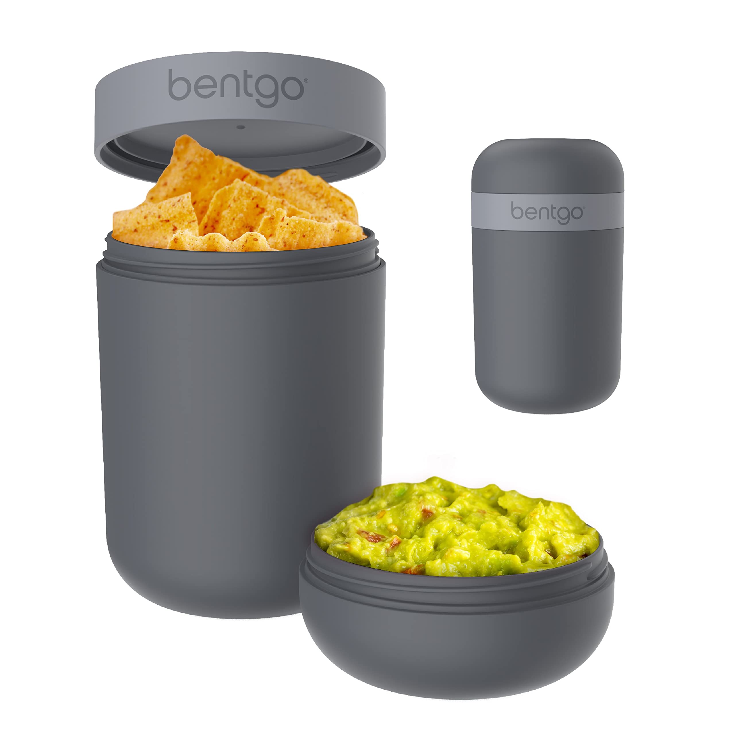Bentgo Snack Cup con tapa doble sellado para mantener separadas las coberturas y la base.