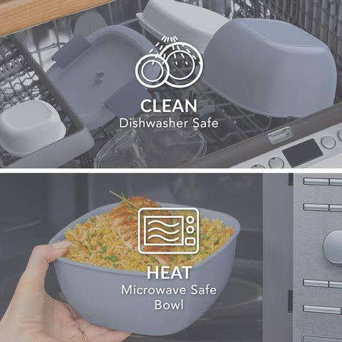 Bentgo tapa hermética con clips para mantener la comida fresca.