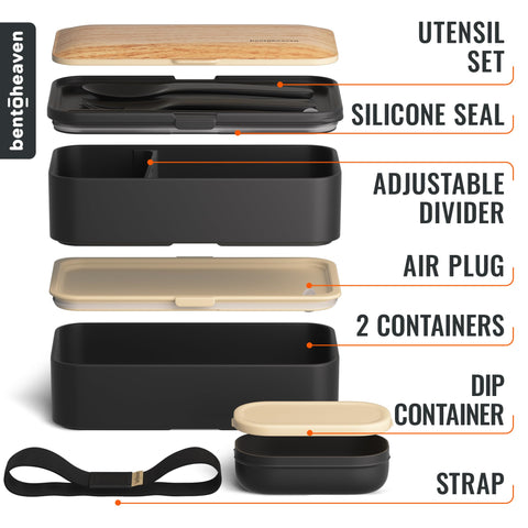 Bentoheaven caja apta para microondas y lavavajillas, fácil de limpiar