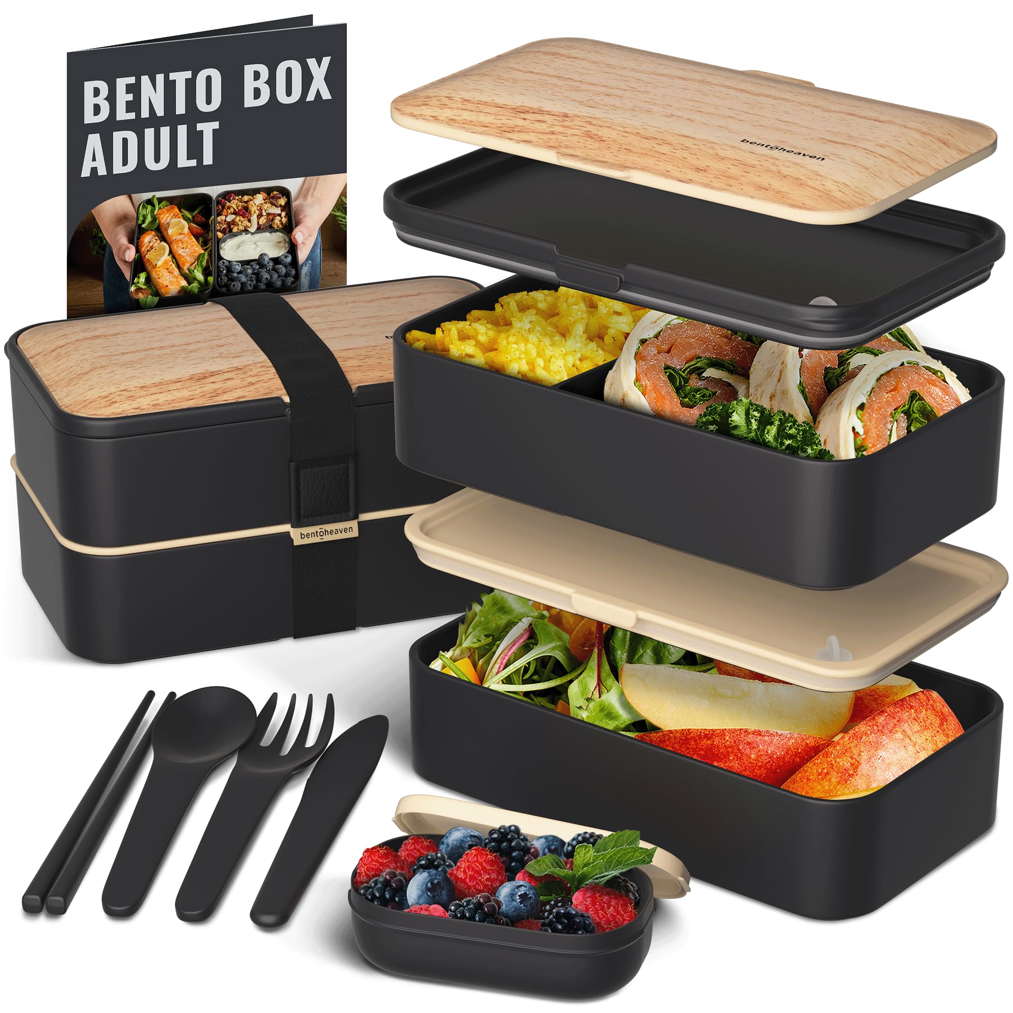 Bentoheaven premium bento con dos compartimentos para organizar comidas