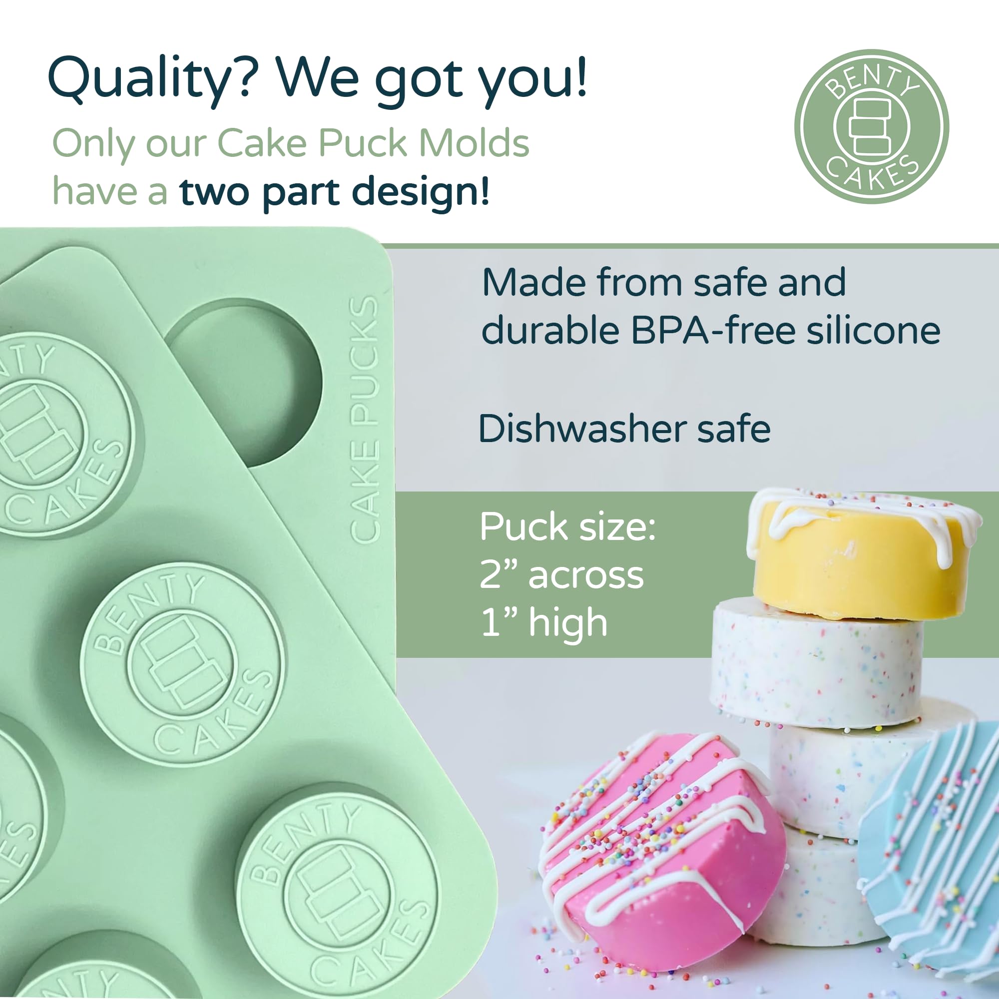 Moldes nucleo CakePuck de Benty Cakes para núcleos uniformes y coberturas perfectas.