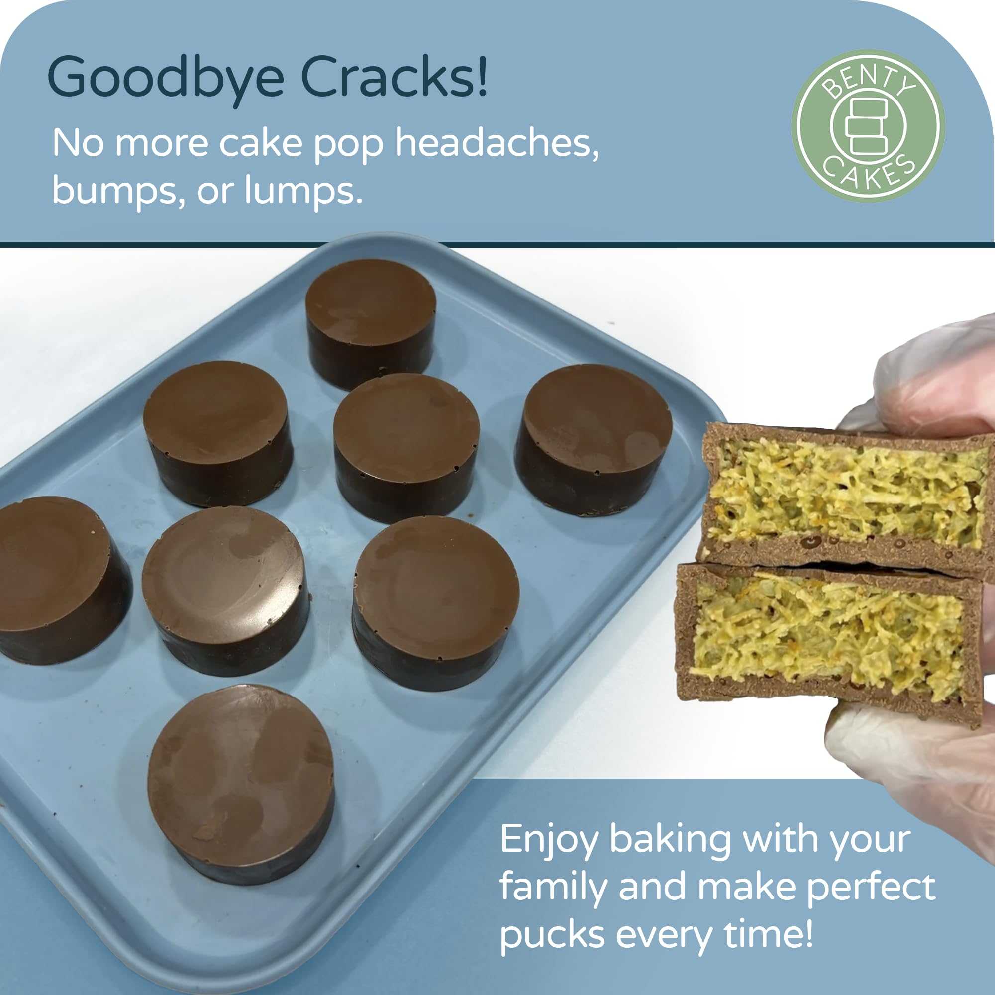 Benty Cakes: raspador de silicona para manejo limpio de moldes.