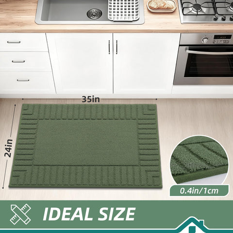 Alfombra BEQHAUSE para cocina, lavable a máquina para limpieza rápida.